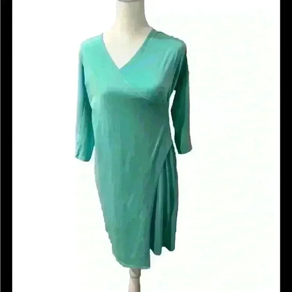 Sigrid Olsen Turquoise Cocktail Party Wrap Style Dress - Picture 1 of 7